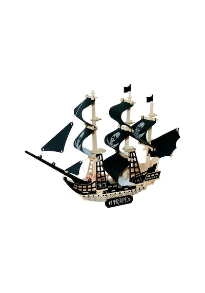 3D Büyük Ahşap    Maket Puzzle Karayip Korsan Gemisi 135 Parça Maket