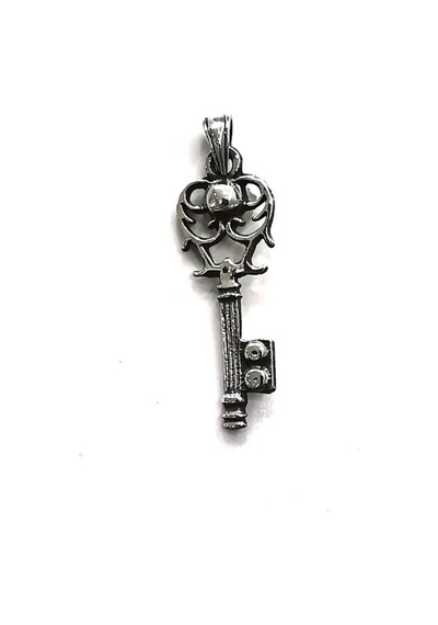 Omar Silver Unisex Anahtar Figürlü Kolye Ucu Oksitli Gümüş Kolye (498397190)