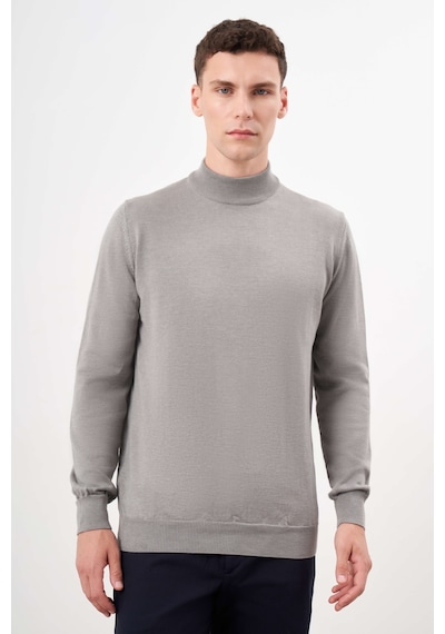 Morven Erkek Gri Basic Yarım Balıkçı Yaka Dynamic Fit Rahat Kesim Triko 25kc017002100 Gri