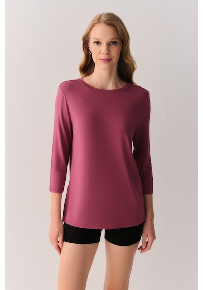 Suwen Essence Nights Modal Dirsek Altı Kol Tişört Sh26905607s142 Gül Rengi