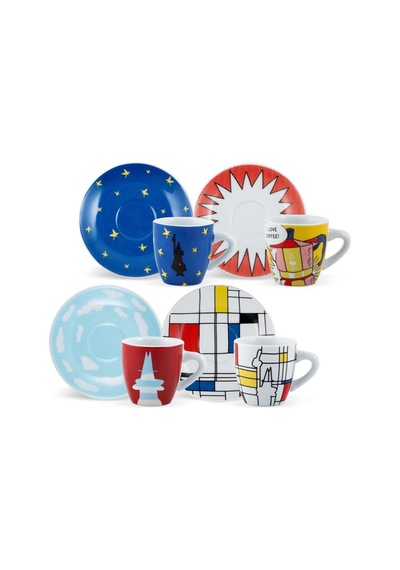 Bialetti 4'lü Fincan Seti Arte Çok Renkli