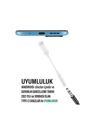 Xiaomi Mi 10t Uyumlu Type-c Kulaklık Dönüştürücü Type-c Aux Kulaklık Çevirici