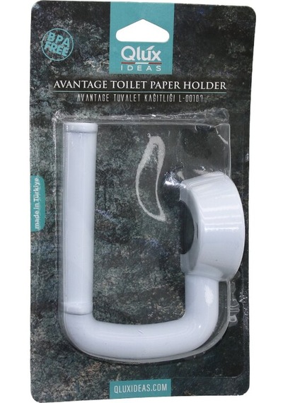 Qlux L-00107 Avantage Tuvalet Kağıtlık Beyaz Plastik Yapışkanlı - Vidalı Montaj