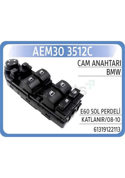Cam Acma Salterı On Sol Siyah. Ayna Katlamalı. Perdelı Bmw E60 E61