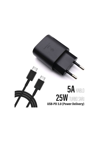 Samsung A25 Uyumlu Şarj Aleti 25w Hızlı Type-c 5a Hızlı Şarj Kablosu