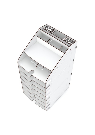 Design Otto Tower Masaüstü Organizer 10 Kat A4 Evrak Rafı 6 Renk Beyaz