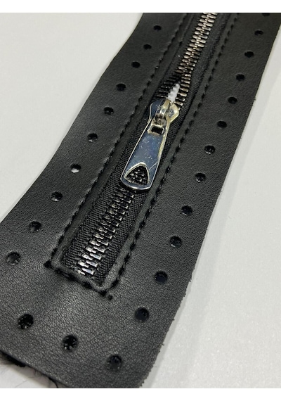 Karantuhafiye Derili Fermuar / Çanta Fermuarı / Kapak Fermuar 30 Cm Siyah Siyah