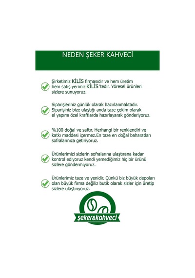 Şeker&Kahveci Sert İçim Yoğun Kahve Tadında Taze Çekim Türk Kahvesi 2 KG
