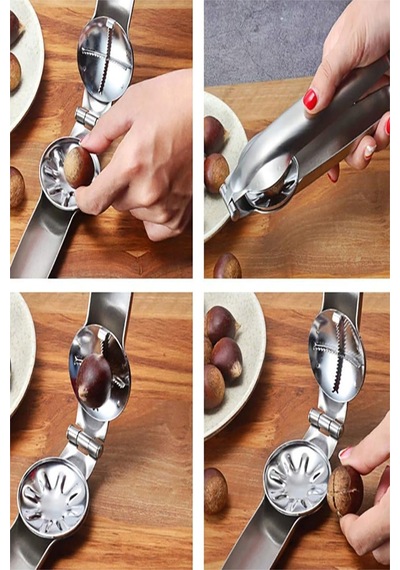 Metal Kestane Çizici Kestane Çizer Kestane Çizeceği Çelik Gümüş