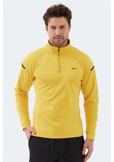 Slazenger Intımate I Erkek Dik Yaka Fermuarlı Sarı Sweatshırt Sarı