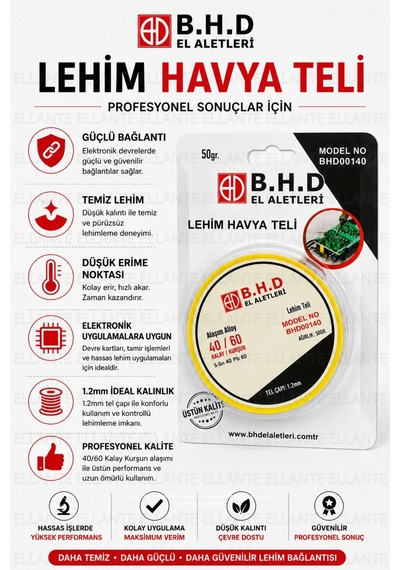 Lehim Havya Teli 50 Gr 1.2mm 40/60 Kalay Kurşun Lehim Teli Elektronik Devre Pcb Tamir Ve Montaj