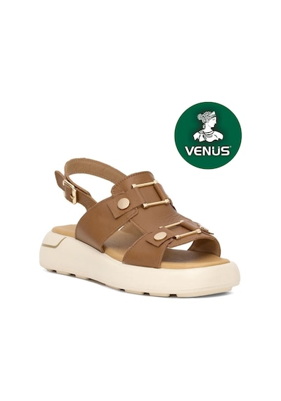 Venüs Tauri Hakiki Deri Comfort Ortopedik Kadın Sandalet Taba