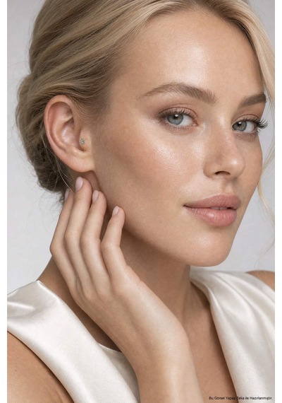 Şans Meleği 18 Ayar Beyaz Altın Kaplama Gümüş Tragus-helix Piercing