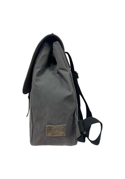 Old Cotton Cargo Vintage Kanvas Tek Bölmeli Büzgülü Kapaklı Disayn Gezi Kamp Okul Günlük Sırt Çantası 24x35cm Gri