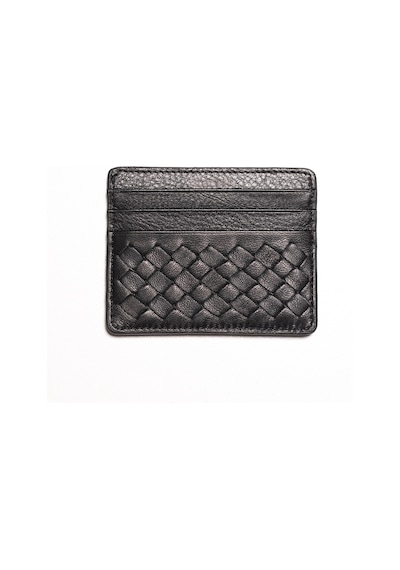 Black Cüzdan & Kartlık Erkek 845 Vergelio Knitting Wallet Card Holder Siyah