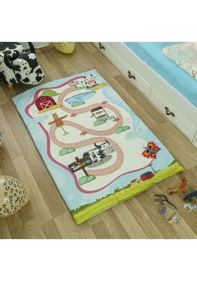 Zooturak Peluş Çocuk Matı İnek Benekli 100cm x 150cm