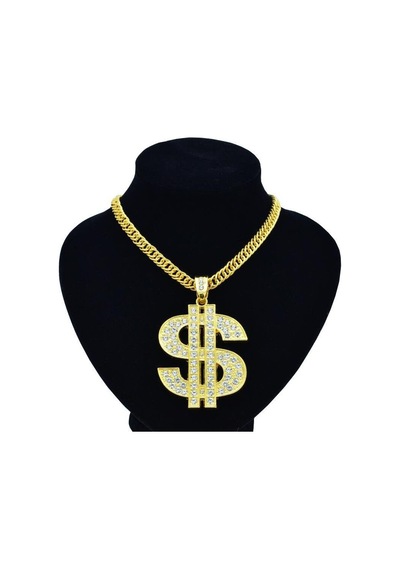 Thug Life Hip Hop Rap Gangster Büyük Dolar Kolye Zinciri Gümüş