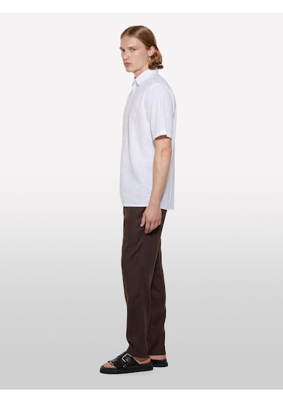 Sisley Keten Karışımlı Regular Fit Kısa Kollu Gömlek Erkek Beyaz Gömlek - 325p51fcsq03k