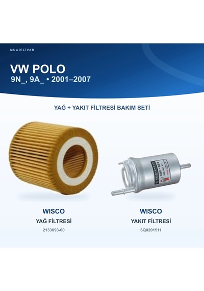 Vw Polo 9n , 9a Yağ+yakıt Filtre Bakım Seti