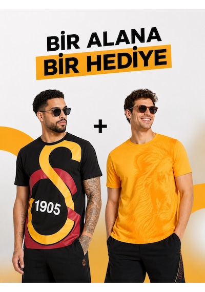 Galatasaray Lisanslı Taraftar T-shirt Siyah - Sarı