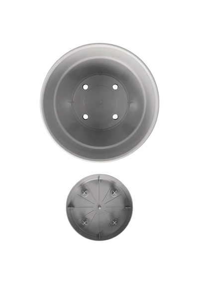 Tabaklı Delikli Plastik Çiçek Saksısı, 34 Cm 15 Lt, 1 Adet, Bej Diğer