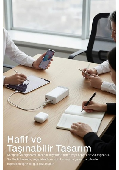 Hızlı Şarj Powerbank 30.000 Mah Taşınabilir Güç, Usb-c & Çift Çıkışlı Beyaz