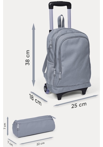 Coral High Kids Fosforlu Sarı Saks Motorsiklet Desenli Çekçekli 2'li Çanta Seti Set0223942