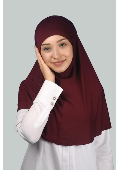 Altobeh İkili Set Pratik Eşarp Hazır Türban Ve Hijab Tesettür Bonesi Bordo