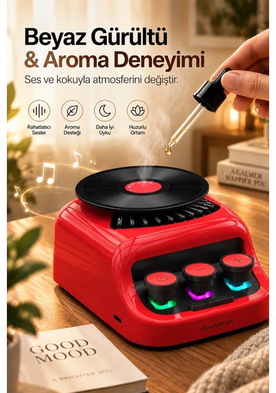 Gromo Z18 Bluetooth Hoparlör 5w Rgb Işıklı, 20 Uyku Sesli Kırmızı