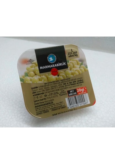 Marmarabirlik Salamura Kokteyl 231-260 KB L Yeşil Zeytin 80 x 20 G