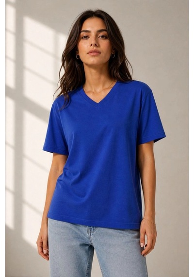 Wear Vexel Kadın V Yaka Basic Tişört Kısa Kol Yazlık Regular Fit T-shirt - Saks Mavisi Saks Mavisi Wear Vexel Kadın V Yaka Basic Tişört Kısa Kol Yazlık Regular Fit T-shirt - Saks Mavisi Saks Mavisi