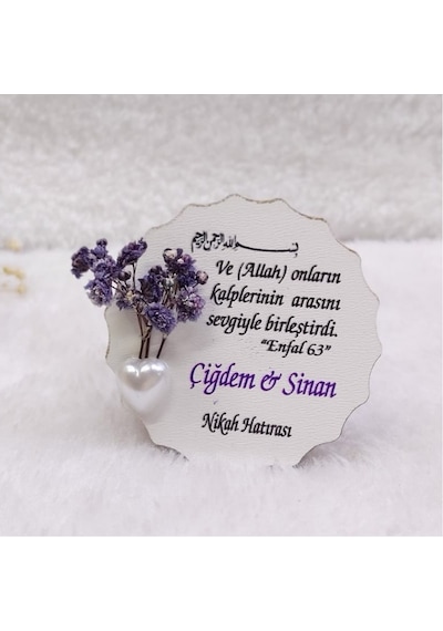 Dualı Ahşap Buzdolabı Nikah Şekeri Magnet(30 Adet)
