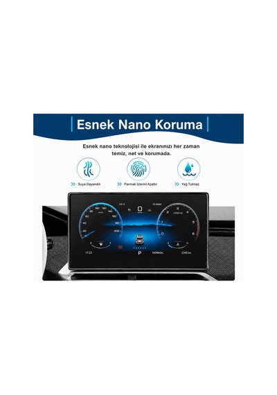 Mobilite Foton Tunland V9 Uyumlu 2023 2024 2025 2026 Model 12.3 İnç Gösterge Panel 9h Nano Ekran Koruyucu