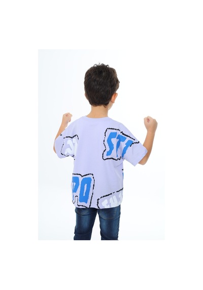Toontoy Kids Toontoy Erkek Çocuk Stpo Baskılı Tişört Mavi