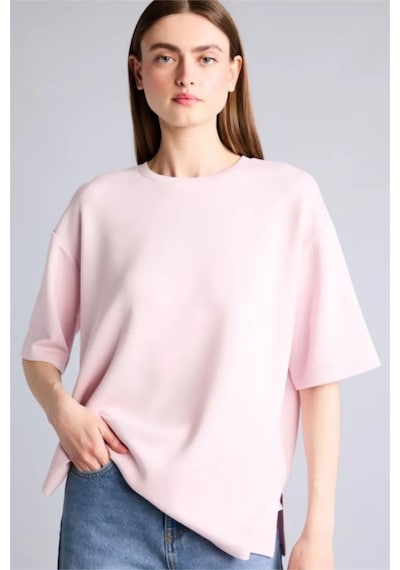Defacto Oversıze Bisiklet Yaka Basic Modal Kısa Kollu Açık Pembe Tişört G8536ax26sppn38 Pembe-pn38