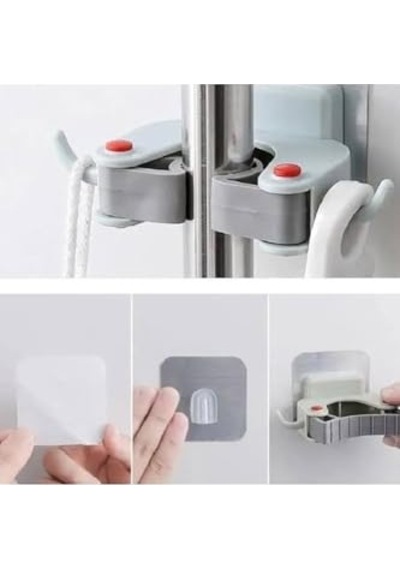 Adet - Paspas Süpürge Fırça Ve Mop Askısı Sap Tutucu Mutfak Banyo Askı Çok Renkli