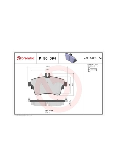 Mercedes A180d W176 On Fren Balatasi 2012-2018 Brembo P50094