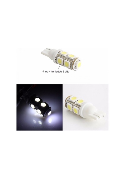 Motospartan Park Ampulü Dipsiz Çakarlı Led T 12w10ah 9 Led 1 Ad