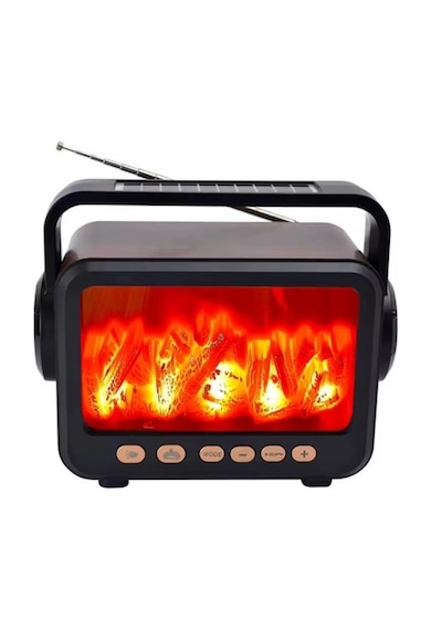 Hubrendy Kargo Led Şömine Efektli Kablosuz Hoparlör Fm Radyo Müzik Çalar