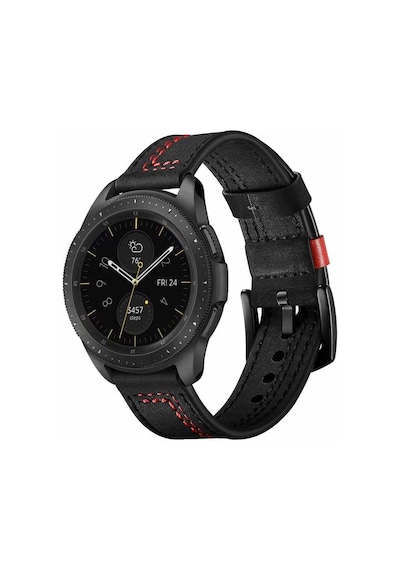 Ekılıf - Huawei Watch Gt3 46mm Uyumlu - Kordon Deri Kordon Krd-19 - Siyah