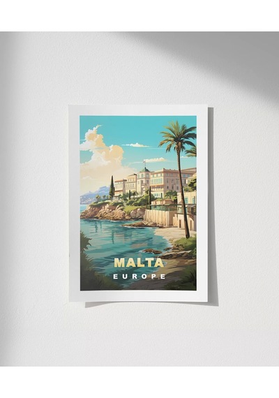 Çerçevesiz Poster Malta Sahil Manzarası Ve Akdeniz Huzuru