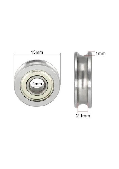 Koodmax 3 Adet U604zz Kanallı Makara Tipi Rulman 4 Mm U Oluklu