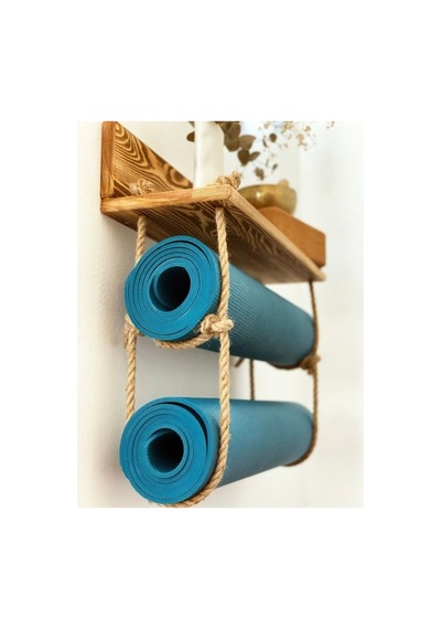 Ahşap Dekoratif Yoga Mat Rafı Depolama Alanı