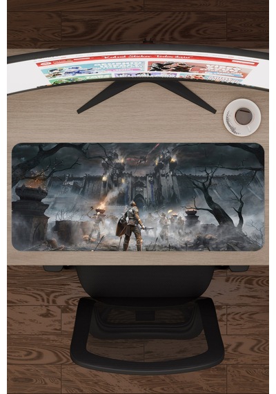 Demon's Souls Kaymaz Dikişli Kauçuk Oyuncu Mousepad V1 - 70x30 Xl Gaming Mouse Pad Fare Altlığı