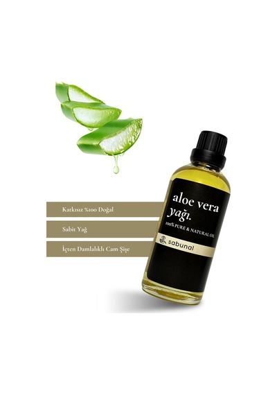 Sabunal Aloe Vera Yağı 100 ML - Doğal Soğuk Sıkım Cilt Bakım Yağı