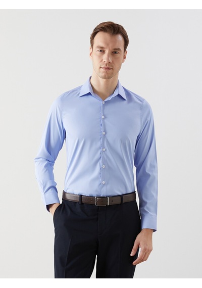Lcw Busıness Mavi Slim Fit Uzun Kollu Erkek Gömlek