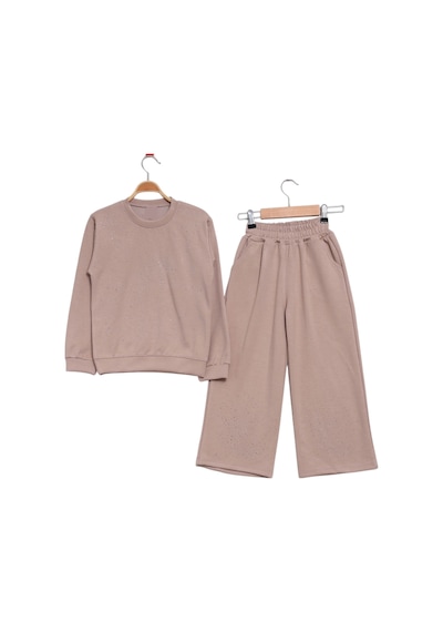 İrem Çocuk Giyim Kız Çocuk Üzeri Full Taş Detaylı Bol Paça Pantolon Modelli Pudra Renk İkili Takım Pudra İrem Çocuk Giyim Kız Çocuk Üzeri Full Taş Detaylı Bol Paça Pantolon Modelli Pudra Renk İkili Takım Pudra