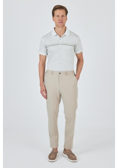 İmza Bej Esnek Yandan Cepli Casual Slim Fit Jogger Pantolon 1003250162 Bej
