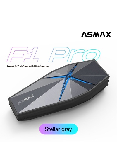 Asmax F1 Pro Mesh Ve Sesli Komut İnterkom Stellar Grey
