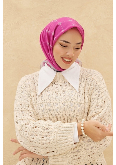 Silk Home Olinda Eşarp - Fuşya Gri - Fuşya Gri